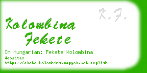 kolombina fekete business card